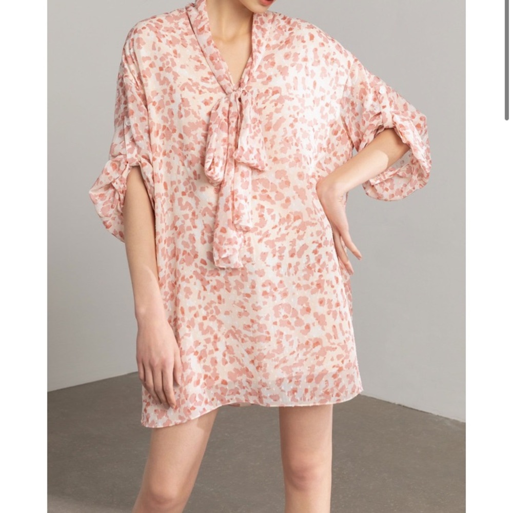 Kathy coral floral shift dress